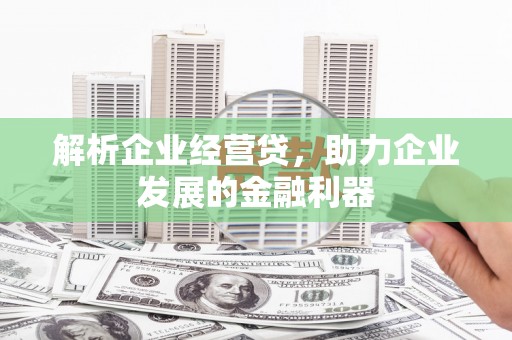 彰武解析企业经营贷，助力企业发展的金融利器