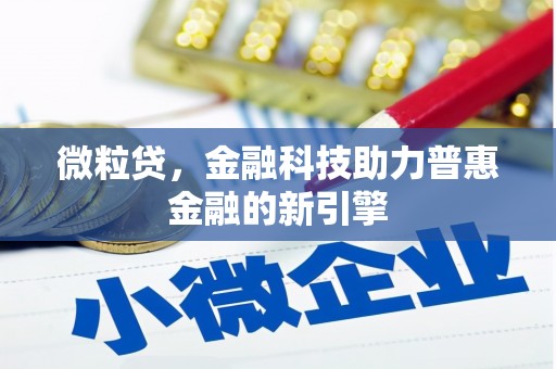 彰武微粒贷，金融科技助力普惠金融的新引擎