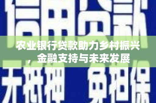 彰武农业银行贷款助力乡村振兴，金融支持与未来发展