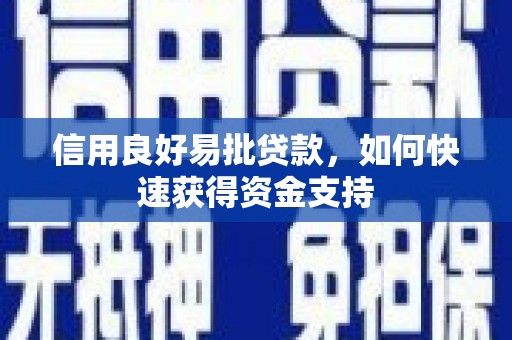 彰武信用良好易批贷款，如何快速获得资金支持