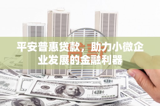 彰武平安普惠贷款，助力小微企业发展的金融利器
