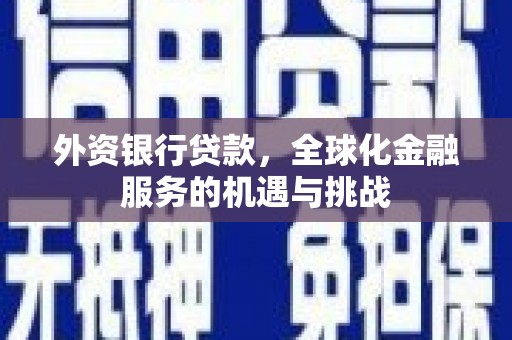 彰武外资银行贷款，全球化金融服务的机遇与挑战
